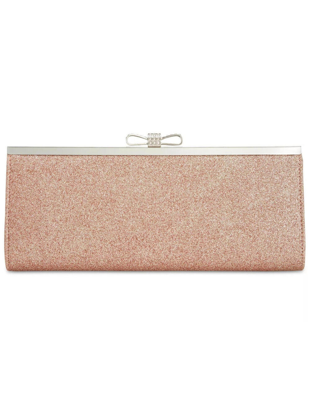 60$ I.N.C International Concept Carolyn Glitter Clutch Size One Rose Gold Silver